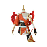 Halloweez Yoimiya Cosplay Kimono Dress with Wig | Authentic Genshin Impact Costume - Halloweez