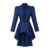 Elegant Halloweez Vintage Gothic High-Low Cocktail Dress – Women's Medieval Cosplay Long Sleeve Bodycon Costume - Halloweez