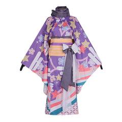 Magical Girl Madoka Cosplay Costume Homura Akemi Japanese Yukata Kimono Anime Role Play Outfit - Halloweez