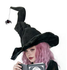 Halloween Witch Hat Flannel Witch Hat Twisted Witch Hat Pleated Witch Hat Halloween Party Prop - Halloweez