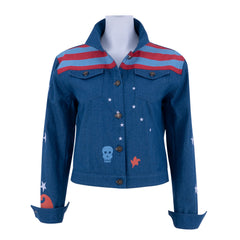 Halloweez America Chavez Denim Jacket – Marvel Multiverse Cosplay Costume, Halloween Attire - Halloweez