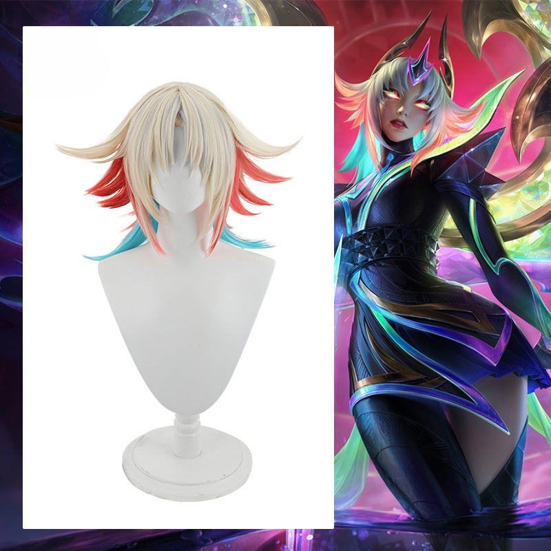 Halloweez Prestige Empyrean Kayle Cosplay Wig - 40cm Mixed Color Women's Wigs for Ultimate Role Play - Halloweez
