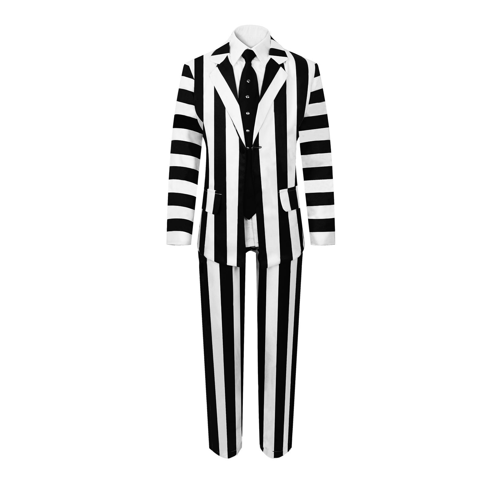 Beetlejuice Cosplay Costume Michael Keaton Style Halloween Outfit For Adult/Kids - Halloweez