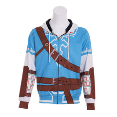 Halloweez Link Hoodie - Premium Zipper-Up Sweatshirt for Zelda Cosplay Enthusiasts - Halloweez