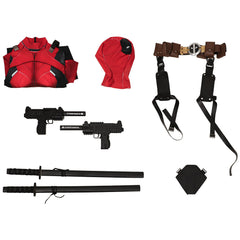 Halloweez Deadpool 3 Deadpool & Wolverine Kidpool Wade Wilson Women's Cosplay Hoodie - Halloweez
