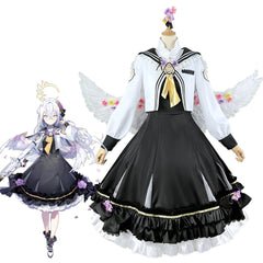 Blue Archive Ako Anime Cosplay Schoolgirl Black High Waist Slimming Youthful Dress - Halloweez
