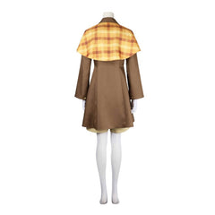 Halloweez Princess Peach Detective Cosplay Outfit with Coat, Shorts, Hat & Gloves - Halloweez