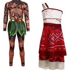 Princess Moana Cosplay Costume Hawaiian Dress for Halloween Performance - Halloweez