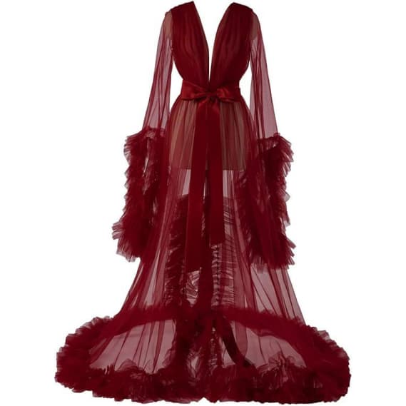 Purple Ruffle Evening Gown Maternity Photo Shoot Dress Sweetheart Off Shoulder Pregnancy Robe Sheer Long Gown Cosplay Costume - Halloweez