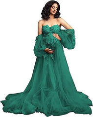 2025 Hot Selling Maternity Cosplay V-Neck Sheer Mesh Dress for Photo Shoots - Multiple Colors Available