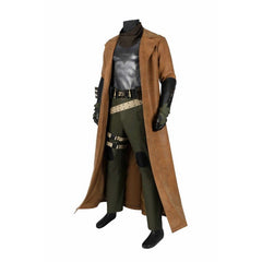 Halloweez Ben Affleck Batman Cosplay Costume - Justice League Style Leather Battle Trench Coat - Halloweez