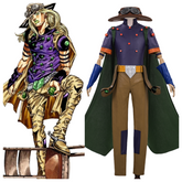 Complete JoJo's Bizarre Adventure Steel Ball Run Gyro Zeppeli Official Cosplay Costume Set - Halloweez