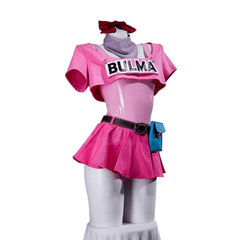 Original Dragon Ball Bulma Cosplay Costume Two-Way PU Leather Dress Anime Cosplay Outfit for Women
