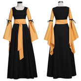 Stylish Black and Orange Medieval Renaissance Gothic Dress for Women - Halloweez Halloween Party Costumes - Halloweez