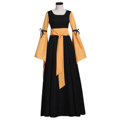 Stylish Black and Orange Medieval Renaissance Gothic Dress for Women - Halloweez Halloween Party Costumes - Halloweez