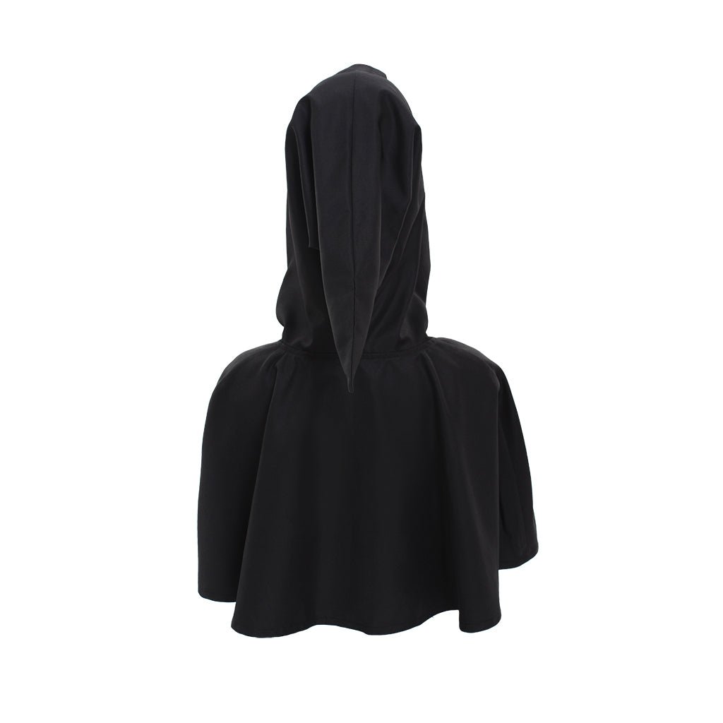Elegant Black Hooded Cape - Unisex Wicca Pagan Robe for Cosplay and Occasions - Halloweez