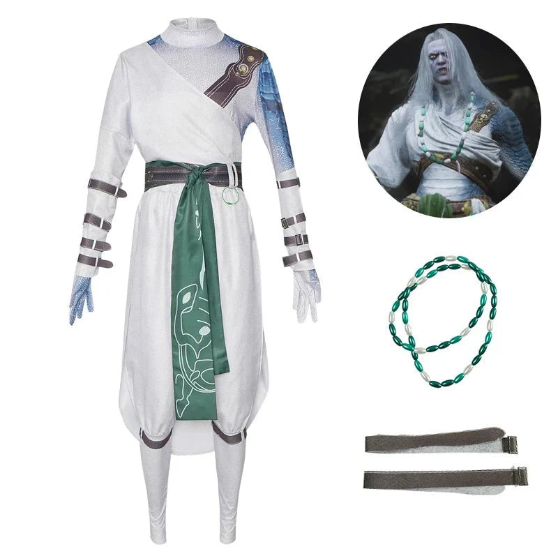 Halloweez Wukong White-Clad Noble Cosplay Costume | Elegant White Robe for Men | Halloween Suit for Fans - Halloweez