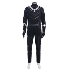 Halloweez Black Panther Cosplay Suit with Jumpsuit, Boots, Gloves, Mask for Men's Superhero Costume - Halloweez