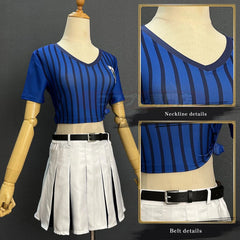 Halloweez Blue Lock Anime Anri Teieri Cosplay Costume Wig with Cheering Squad Skirt Uniform - Halloweez