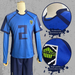 Halloweez Blue Lock Anime Aryu No.2 Cosplay Wig with Soccer Team Uniform - Halloweez