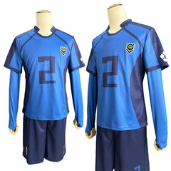 Halloweez Blue Lock Anime Aryu No.2 Cosplay Wig with Soccer Team Uniform - Halloweez