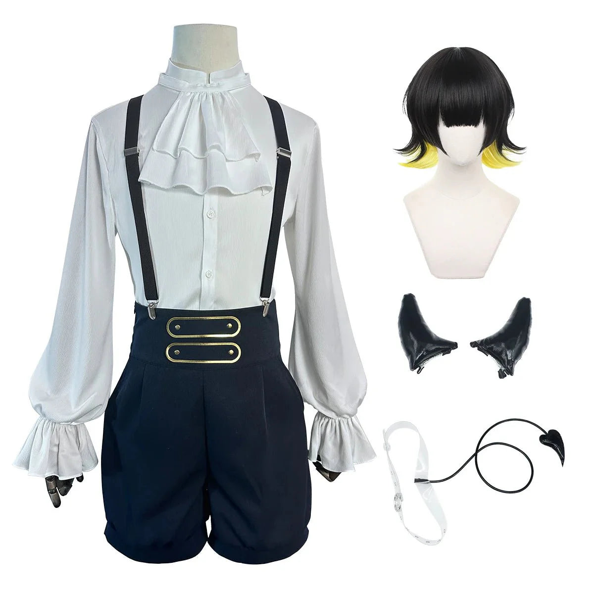 Halloweez Bachira Cosplay Costume - Blue Lock Anime Inspired Outfit with Evil Horns and Tail - Halloweez