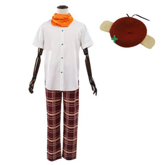 Halloweez Blue Lock Anime Bachira Cosplay Costume Set with Wig, Shirt, Pants, Scarf, Hat, and Rose Net - Perfect for Parties - Halloweez