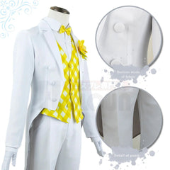 Halloweez Blue Lock Bachira Cosplay Costume with Tuxedo Tailcoat and Corsage Rose - Halloweez
