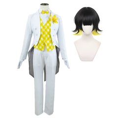 Halloweez Blue Lock Bachira Cosplay Costume with Tuxedo Tailcoat and Corsage Rose - Halloweez