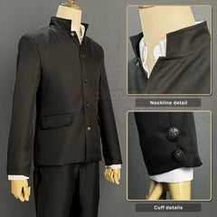 Halloweez Blue Lock Anime Chigiri Cosplay Costume Wig with Black DK School Uniform Suit - Synthetic Fibers - Adjustable Size - Halloweez