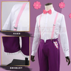 Halloweez Blue Lock Anime Chigiri Cosplay Costume with Wig, Shirt, Pants, Scarf, Hat, and Rose Net - Perfect for Parties - Halloweez