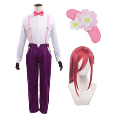 Halloweez Blue Lock Anime Chigiri Cosplay Costume with Wig, Shirt, Pants, Scarf, Hat, and Rose Net - Perfect for Parties - Halloweez