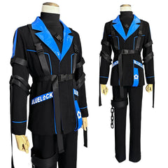 Halloweez Blue Lock Anime Chigiri Cosplay Costume with Wig and Synthetic Fiber Jacket - Halloweez