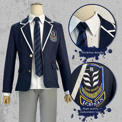 Blue Lock Anime Cosplay Costume - Isagi ICHINAN High School Uniform with Halloweez Wig and DK Logo - Halloweez
