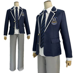 Blue Lock Anime Cosplay Costume - Isagi ICHINAN High School Uniform with Halloweez Wig and DK Logo - Halloweez