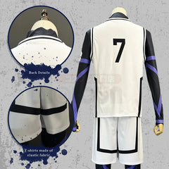 Halloweez Blue Lock Anime Cosplay Wig - NAGI Bachira Isagi Barou White Football Uniform for Daily Wear - Halloweez