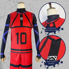 Halloweez Blue Lock Anime Cosplay Wig - Reo Nagi Rin Kunigam Red Football Uniform Daily Wear - Halloweez