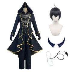 Stylish Blue Lock Anime Isagi Cosplay Wig with Evil Horns - Halloweez - Halloweez