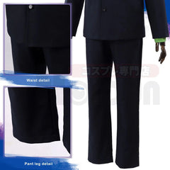 Halloweez Isagi Cosplay Wig - Blue Lock Anime Costume with Green Shirt & Black Suit Pants - Halloweez