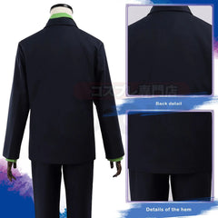 Halloweez Isagi Cosplay Wig - Blue Lock Anime Costume with Green Shirt & Black Suit Pants - Halloweez
