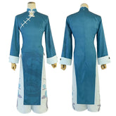 Stylish Blue Lock Kaiser Cosplay Costume with Green Kung Fu Suit and Synthetic Fibers Wig - Halloweez