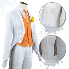 Halloweez Blue Lock Kunigami Cosplay Costume with Tuxedo Tailcoat and Corsage - Halloweez
