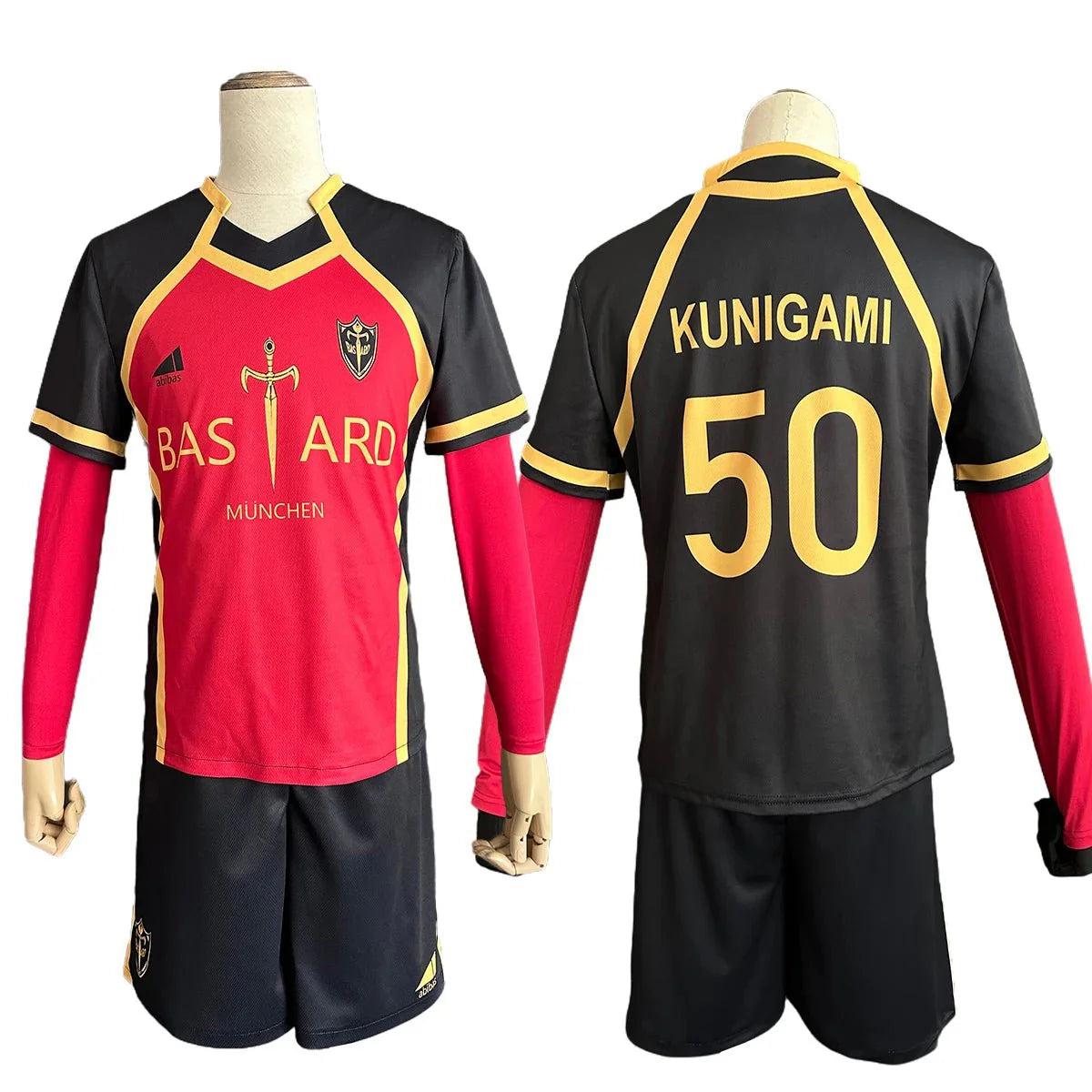 Blue Lock Anime Kunigami Rensuke Cosplay Costume Wig with Embroidery Football Uniform by Halloweez - Halloweez