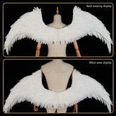 Halloweez Anime Nagi Bachira Reo Cosplay White Angel Wings Goose Feather 150*60CM Velcro - Halloweez