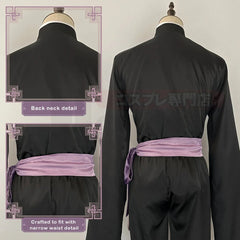 Stylish Blue Lock Anime Nagi Cosplay Costume with Black Kung Fu Tang Suit and Wig by Halloweez - Halloweez