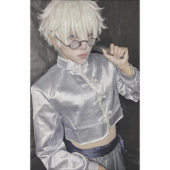 Stylish Blue Lock Anime Nagi Cosplay Costume from Halloweez - Kung Fu Tang Suit with Wig - Halloweez