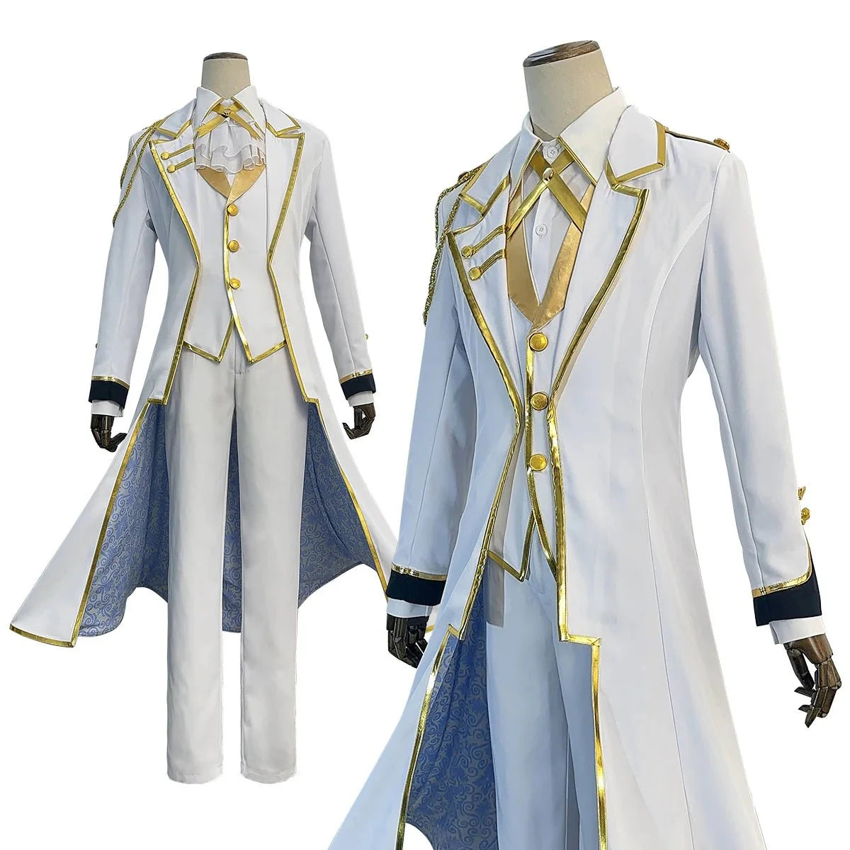 Stylish Blue Lock Anime NAGI Cosplay Costume by Halloweez - Includes Wig, Coat, Pants, and Uniform - Halloweez