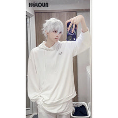 Halloweez Blue Lock Anime Nagi Cosplay Costume with White Pants and Rose Net Overlay - Halloweez