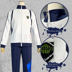 Halloweez Blue Lock Anime Reo Nagi Bachira Isagi Chigir Cosplay Full-Zip Tracksuit with Embroidery Hoodie - Halloweez
