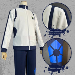 Halloweez Blue Lock Anime Reo Nagi Bachira Isagi Chigir Cosplay Costume with Full-Zip Pocket Sportswear Tracksuit and Embroidery Hoodie - Halloweez